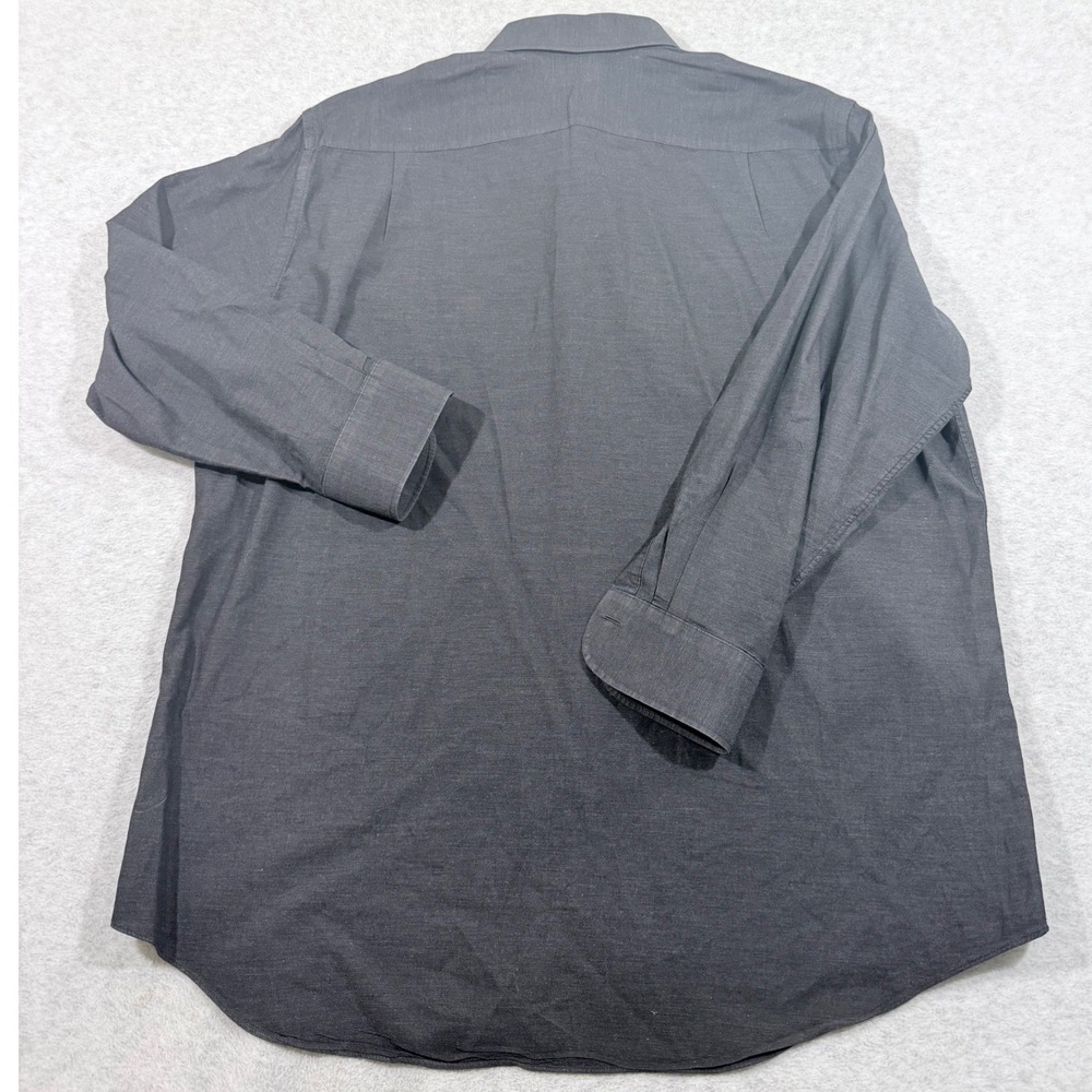 Ledbury Dress Shirt Men 17.5 37 Grey Classic Long Sleeve Regular Body - Picture 7 of 8